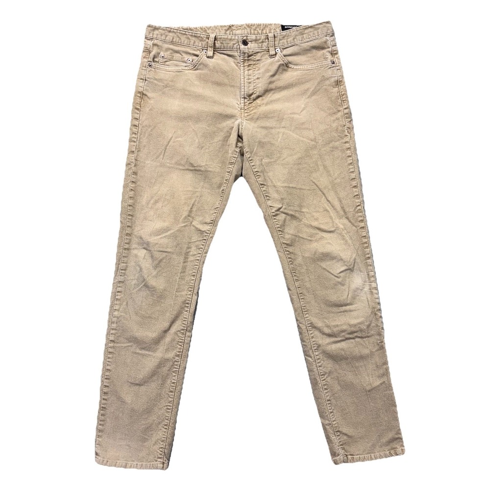 Bonobos Corduroy Pants Mens 35x31 Tan Slim Tapered Stretch Workwear Preppy